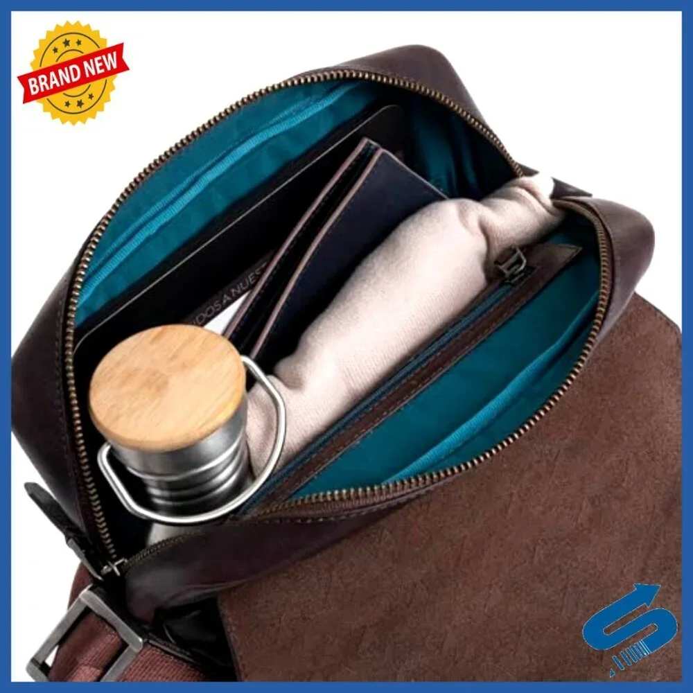 Men's Leather Messenger Bag, Adjustable Strap, Fits 11-Inch Tablet